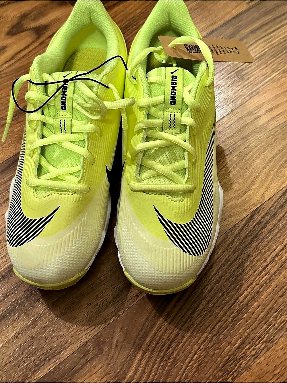 Nike Rival Sprint Track Spikes in Green & Yellow Boys US 5.5Y NWT
